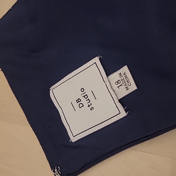 NWOT DB Studio Navy and Silver Glitter High Neck Maxi Gown - Picture 11 of 16